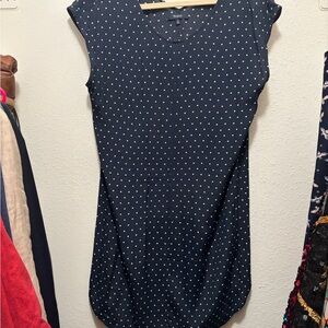 Madewell Navy Polka Dot Sheath Dress